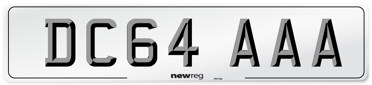 DC64 AAA Number Plate from New Reg